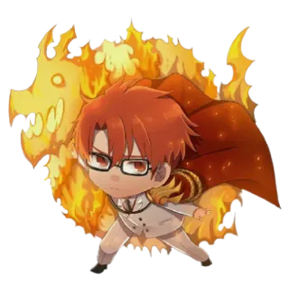 🔥 anime, manga, fire, dragon, chibi telegram sticker