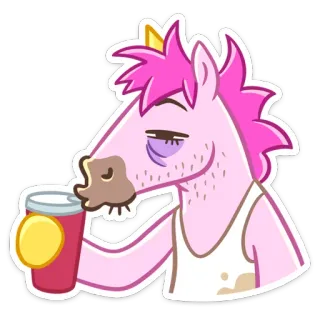 🥤 unicórnio, bebida, festa, desenho animado, humor, álcool whatsapp sticker