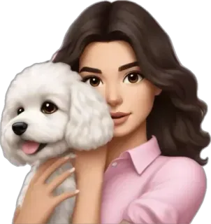 🤩 Hund, Frau, Porträt, Cartoon, Sticker, Haustier, Mädchen telegram sticker