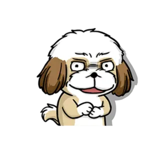 😈 hond, cartoon, dier, huisdier, sticker, grappig, grijns telegram sticker