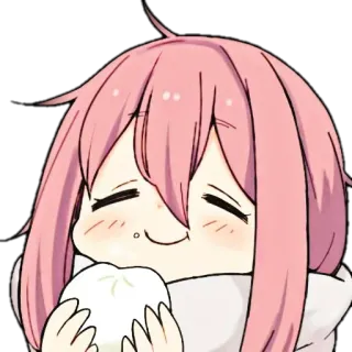 🐙 anime, imut, gadis, makan, santai, bahagia, kawaii telegram sticker