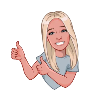 👍 duim omhoog, vrouw, blond, positief, akkoord telegram sticker
