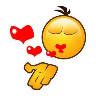 ❤ emoji, kiss, love, heart, blowing kiss, hand telegram sticker