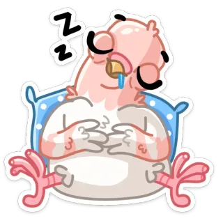 😴 burung, tidur, bantal, kartun, lucu, istirahat, lelah telegram sticker
