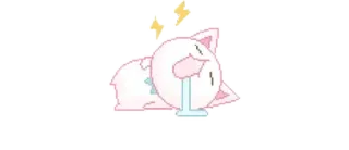 🦋 cat, anime, tired, sad, lightning, kawaii, cute telegram sticker