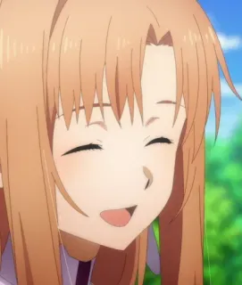 😍 Asuna Yuuki Sword Art Online Anime, Mädchen, Charakter, lächelnd, Porträt whatsapp sticker