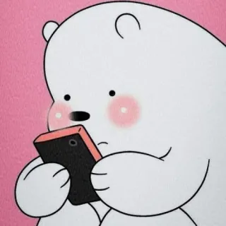 ☺ Ice Bear We Bare Bears Dessin animé, Ours, Animal, Mignon, Smartphone, Téléphone telegram sticker