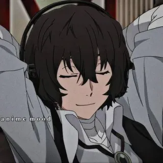 🖤 anime mood Anime, Nastrój, Relaksujące, Słuchawki, Animowane, Postać telegram sticker