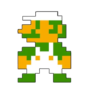 🎮 Luigi Луиджи, Nintendo, видеоигра, персонаж, пиксель арт telegram sticker