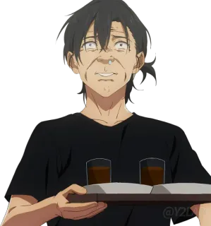 😰 A Silent Voice Аниме, Персонаж, Официант, Напитки telegram sticker