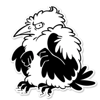 💨 새, 까마귀, 만화, 동물, 화난, 마스코트 telegram sticker