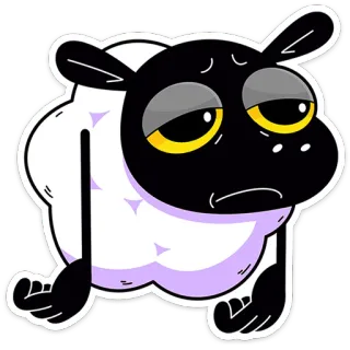 🐏 schaap, dier, cartoon, sticker, lief, verdrietig whatsapp sticker