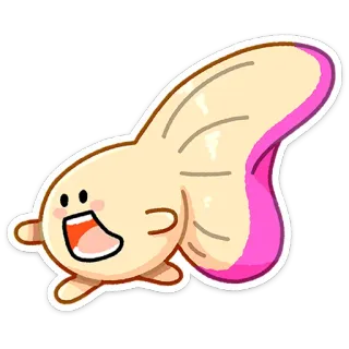 😱 Dibujo animado, Personaje, Lindo, Feliz, Rosa, Corriendo telegram sticker