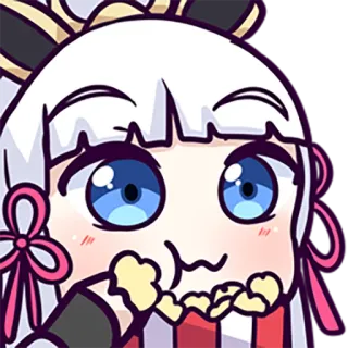 🤩 อนิเมะ, มังงะ, การ์ตูน, น่ารัก, คาวาอิ, ป๊อปคอร์น, ขนม, กิน telegram sticker