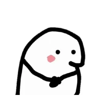 💟 Desenho animado, Adesivo, Fofo, Personagem, Simples, Minimalista whatsapp sticker