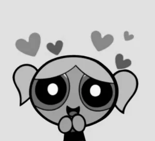 🎤 Bubbles Powerpuff Girls мультфильм, пузыри, суперкрошки, любовь, сердце telegram sticker
