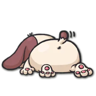 😩 pies, zwierzę, słodki, tyłek, kreskówka, rozbrykany telegram sticker