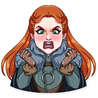 😡 Sansa Stark Game of Thrones Sansa Stark, Game of Thrones, en colère, dessin animé, personnage, série TV, fantaisie telegram sticker