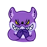 😈 fuchs, lila, wütend, cartoon telegram sticker