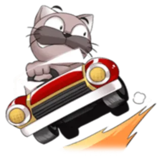 🚗 猫, 車, 漫画, 乗り物, スピード, 運転, 動物 telegram sticker