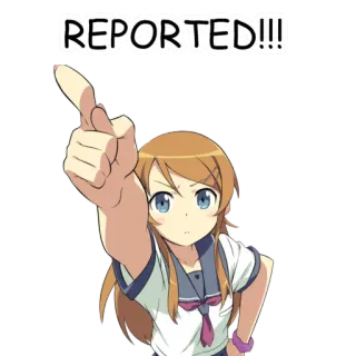 👆 REPORTED!!! Anime, Chica, Señalando, Denunciado telegram sticker