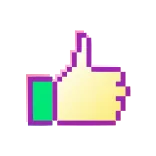 👍 Daumen hoch, Like, Pixelkunst, Positiv, Zustimmung, Genehmigung whatsapp sticker