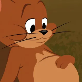 😌 Jerry Mouse Tom and Jerry cartoon, mouse, animal, character, funny, cute telegram sticker
