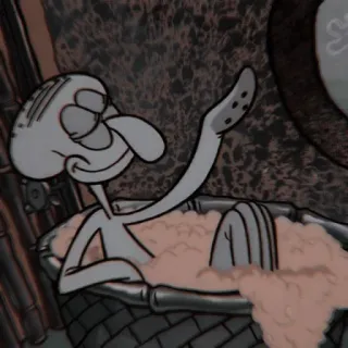 🔪 Squidward Spongebob Squarepants สควิดเวิร์ด, สพันจ์บ็อบ, การ์ตูน, ตัวละคร, อ่างอาบน้ำ telegram sticker