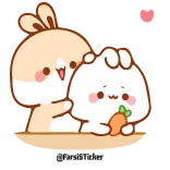 😍 TarisSticker cute, bunny, kawaii, carrot, friendship telegram sticker