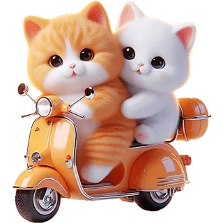 🛵 kucing, anak kucing, skuter, hewan, lucu, kartun telegram sticker
