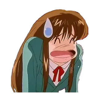 😓 Anime, Kartun, Gadis, Seragam sekolah, Ekspresi whatsapp sticker