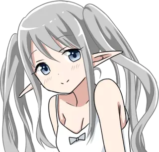 🙂 Anime, Dziewczyna, Elf, Słodkie, Postać, Manga telegram sticker