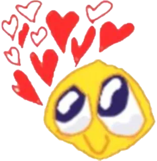 🥰 emoji, amore, cuori, giallo, cartoni animati, carino whatsapp sticker