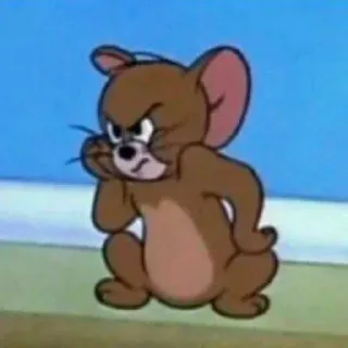 😠 Jerry Mouse Tom and Jerry cartoon, mouse, angry, Jerry, Tom and Jerry telegram sticker