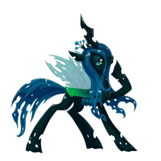 🤔 Queen Chrysalis My Little Pony Rainha Chrysalis, Pônei, Vilão, Monstro, Mutante whatsapp sticker