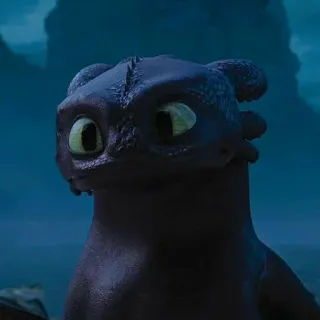 📍 Toothless How to Train Your Dragon Drache, süß, Nachtschatten, Tier, Cartoon telegram sticker