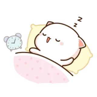 😴 sleep, sleeping, cat, cute, animal, alarm clock, zz, cartoon whatsapp sticker
