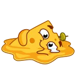 🫠 queso, dibujos animados, comida, derretido, mono telegram sticker