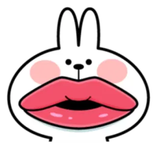 💋 Conejo, Labios, Lindo, Dibujos animados telegram sticker