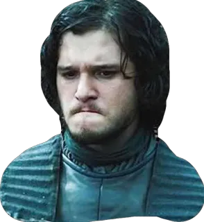 ☹ Jon Snow Game of Thrones Jon Snow, Game of Thrones, GoT, Kit Harington, Karakter, Acara TV, Fantasi whatsapp sticker