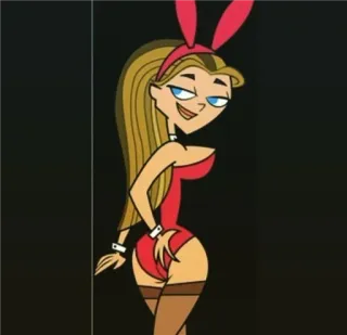 💦 Lindsay Total Drama мультфильм, костюм кролика, аниме, блондинка telegram sticker