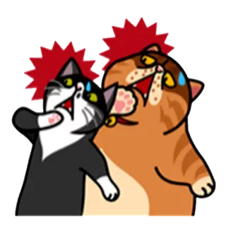 😳 коты, мультик, в шоке, удивление, эмодзи, стикер whatsapp sticker