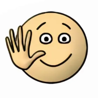 👋 Emoji, Fala, Uśmiech, Kreskówka, Przyjazny telegram sticker