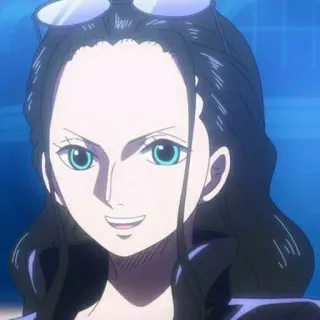 👑 Nico Robin One Piece Anime, One Piece, Nico Robin, Manga, Personnage, Fille, Lunettes whatsapp sticker