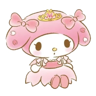 🌸 My Melody 마이멜로디, 산리오, 귀여운, 만화, 분홍색, 캐릭터, 카와이, 공주 whatsapp sticker