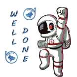 👍 WELL DONE achievement, well done, space, congratulations, celebration telegram sticker