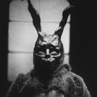 😀 Frank the Rabbit Donnie Darko lapin, masque, effrayant, sombre, Donnie Darko, Frank le lapin telegram sticker