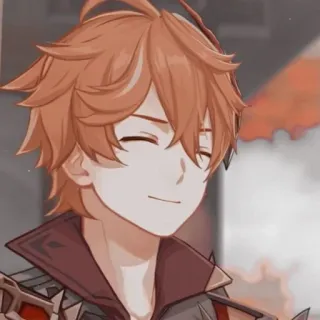 🌟 Tartaglia Genshin Impact Tartaglia, Genshin Impact, anime, videojuego, personaje, sonriendo whatsapp sticker