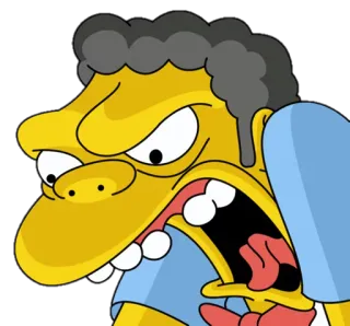 😡 Moe Szyslak The Simpsons Moe, Simpsons, cartoon, angry, bartender telegram sticker