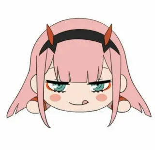 🥺 Zero Two Darling in the Franxx anime, cartoon, sticker, Zero Two, Darling in the Franxx, cute telegram sticker